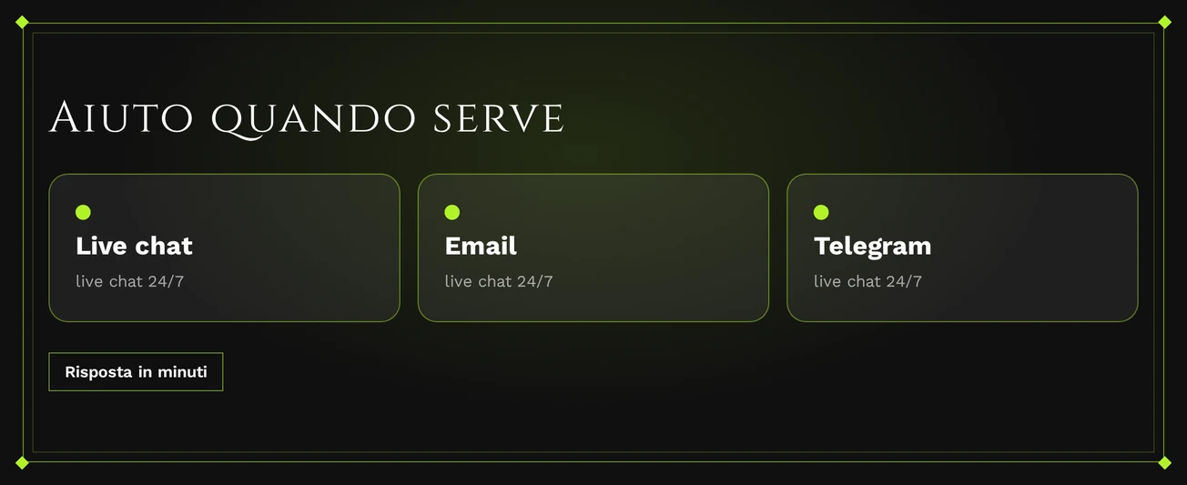 Rivolgiti al supporto multicanale.