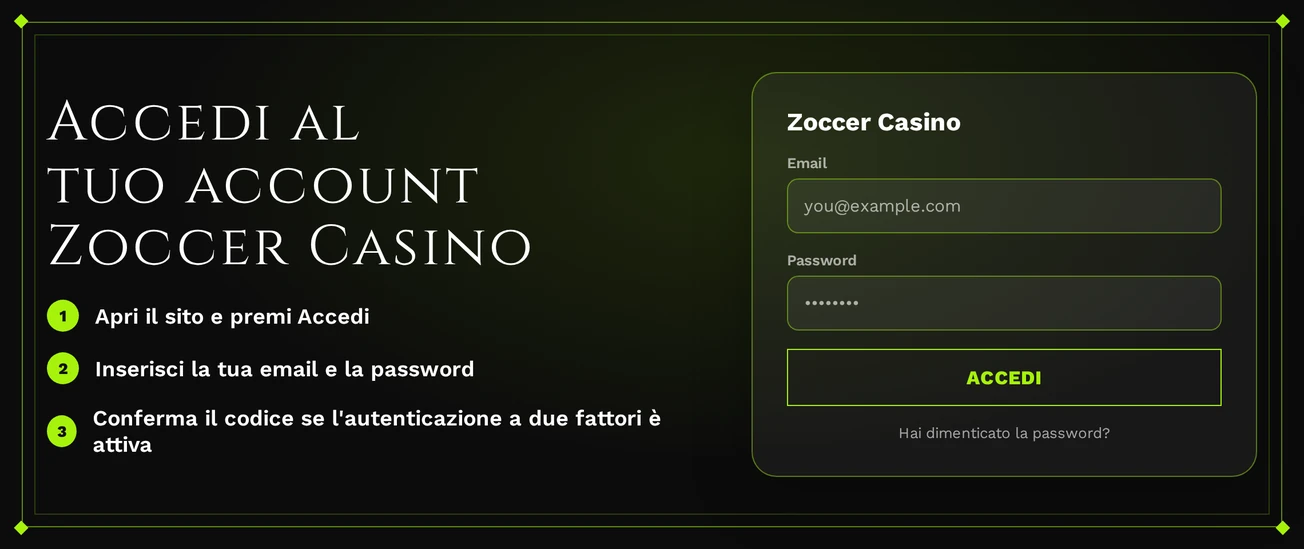 Completa accesso con credenziali.